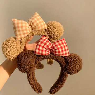 CU🇰🇷現貨❤️化妝洗臉必備❗️可愛蝴蝶結小熊髮箍～迪士尼感🐻洗臉神器/束髮帶