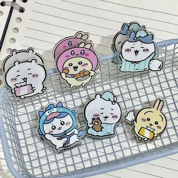 臺灣/✨夾子 便籤本吉伊卡哇便籤夾卡通ins風高顏值雙面夾亞克力PP夾收納夾試卷夾
