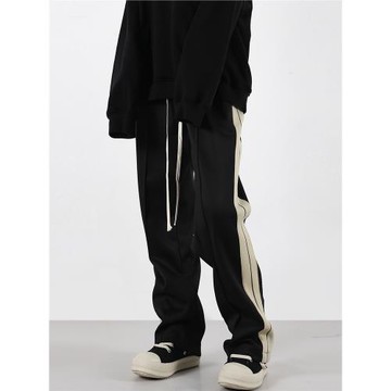 0123Start 秋季側邊織帶長褲男直筒寬松闊腿拖地運動褲垂墜感衛褲