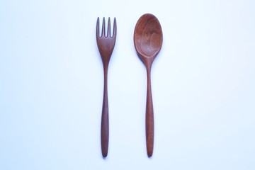 胡桃木造型咖哩湯匙&大叉子組, 胡桃木