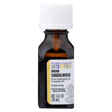 Indian Sandalwood Jojoba Essential Oil 0.5 Oz by Aura Cacia