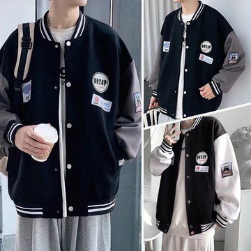 🌓2色 棒球外套 外套男 翻領外套 棒球領外套 港風男外套 薄外套情侶外套 教練夾克 立領外套 夾克 開衫外套