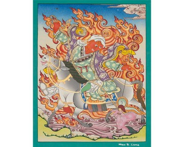 修瑪波桑耶寺護法唐卡手繪藝術
