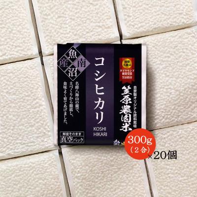 ふるさと納税 南魚沼市 令和5年産　南魚沼産 笠原農園米 コシヒカリ2合真空パック20個