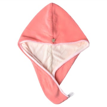 KM 生活 超強吸水雙層厚絨瞬吸乾髮帽 98g 加厚珊瑚絨  1個  蜜桃粉