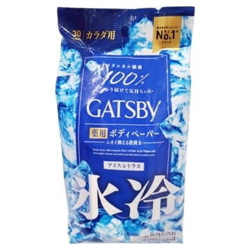 GATSBy 日本原裝進口 體用抗菌濕巾 極凍冰橙  1包  30張