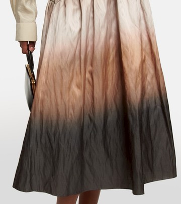 Vince Printed high-rise satin skirt