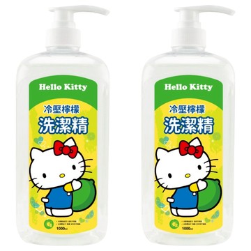 AKIRA 御衣坊 HELLO KITTY 冷壓檸檬濃縮洗潔精 添加冷壓檸檬油 溫和不傷手 強效去油汙  1L  2瓶