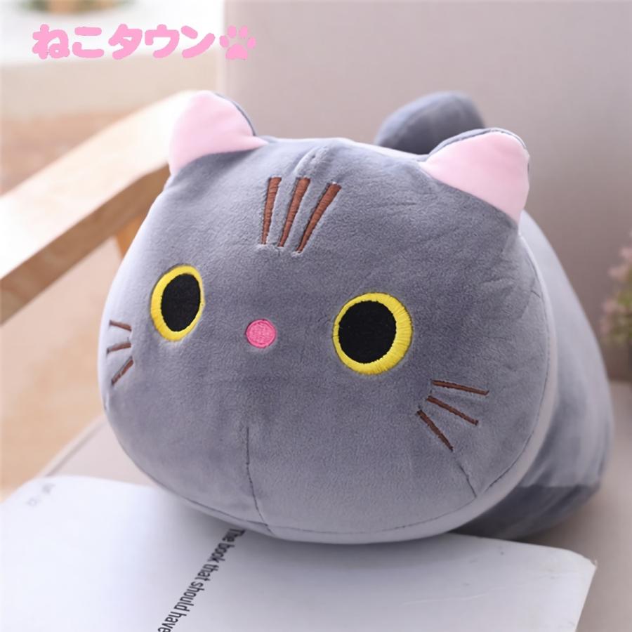 ぬいぐるみ 猫 大きい もちもち ふわふわ かわいい グレー ロシアンブルー スコティッシュ 抱き枕 | LINEブランドカタログ