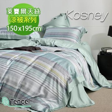 KOSNEY   修伯納 藍  60支100%天絲(涼被/四季被 150*195公分 )