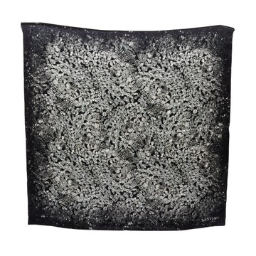 LANVIN 浪凡 鑽石 方巾 黑色 絲綢 【二手名牌BRAND OFF】