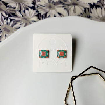 花磚物語 一葉知秋 花磚 手繪熱縮片 耳環