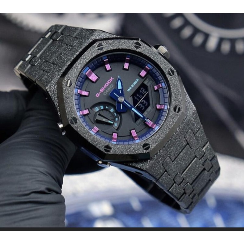 G-shock カシオーク カスタマイズ GA-2100VB-1A ブラックステンレス