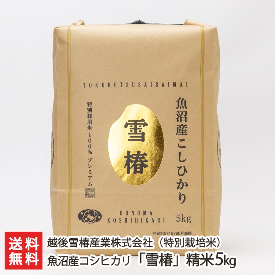 特別栽培米（減農薬・減化学肥料）魚沼産コシヒカリ「雪椿」精米5kg 越後雪椿産業株式会社 送料無料