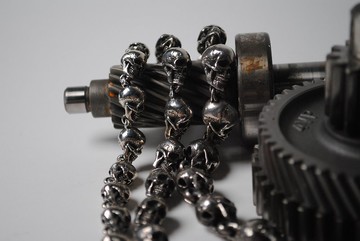 元堡製銀/手作銀飾/脊骨系列/手鍊/小骷髏手鍊/十一顆骷髏