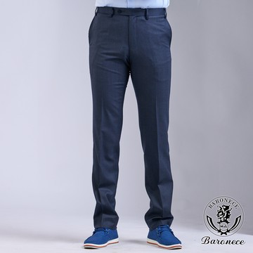 【BARONECE】俐落百搭直紋合身西褲_藍(127182-25)