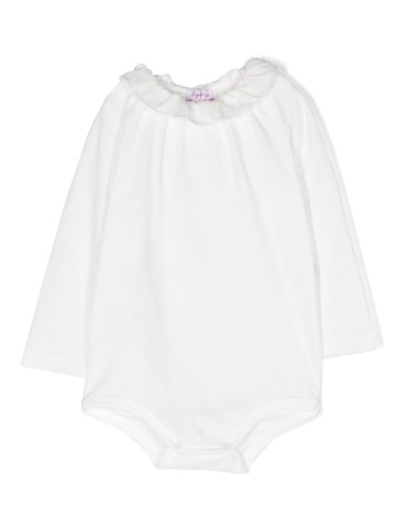 Il Gufo - gingham ruffle-collar body - kids - Cotton - 6 - White