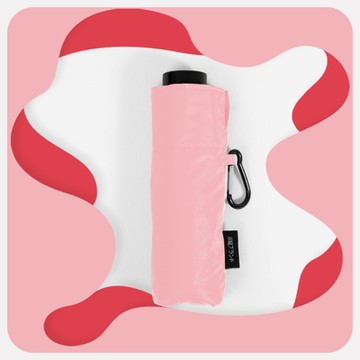 雙龍牌 超輕巧降溫抗uv黑膠五折傘可勾掛晴雨傘迷你口袋傘氣球傘B6375_清新粉