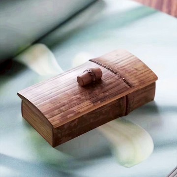 斑竹牙簽盒家用個性創意高檔輕奢竹制高顏值收納高級盒裝復古中式