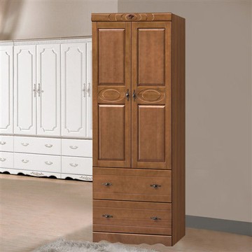 【時尚屋】[UZ6]伊琳諾樟木色2.7尺二抽衣櫥UZ6-30-3