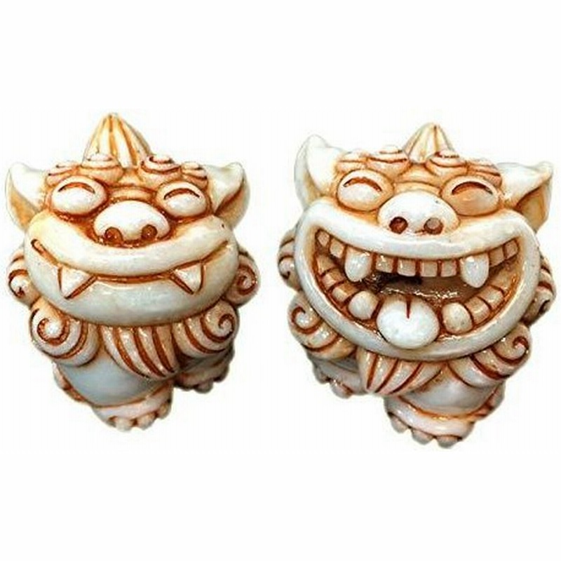 沖縄土産 シーサー 置物 ミニ 玄関 ペア 夢福シーサー