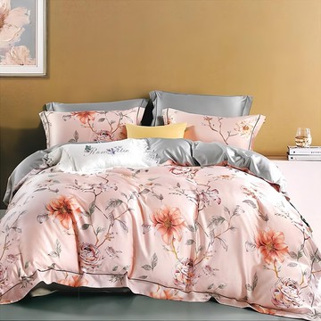 Grace Life 60支100%天絲床包組  被子 + 床墊套 + 枕套組  棉被210 x 180cm + 床包188 x 180cm + 枕頭套 75 x 47cm  草尖上的露