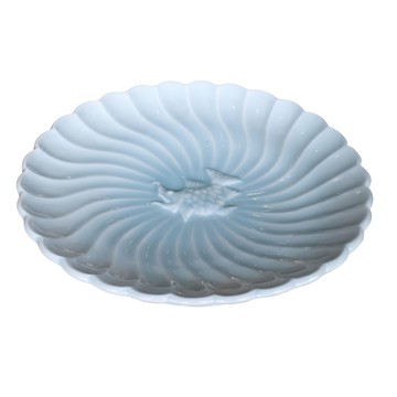 青瓷輪花高台 日本製  青瓷色  1個