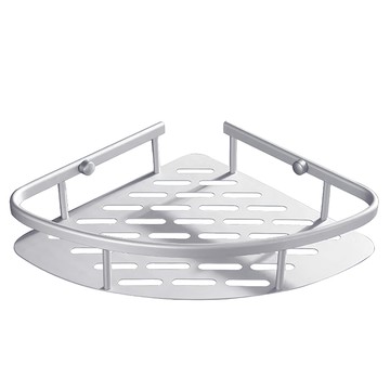 AHOYE 太空鋁免打孔角落浴室置物架  1個  均碼  銀色