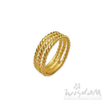 威世登 黃金麻花三線戒 金重約1.64-1.66錢 母親節 情人節 畢業禮物推薦 GA02993-GEX-GHX