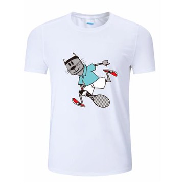 尋路人運動2022年夏季網球短袖卡通貓新款短袖速干網球上衣兒童