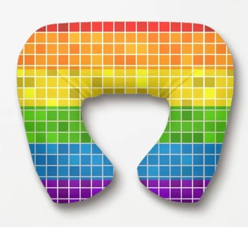 彩虹馬賽克磚頸枕