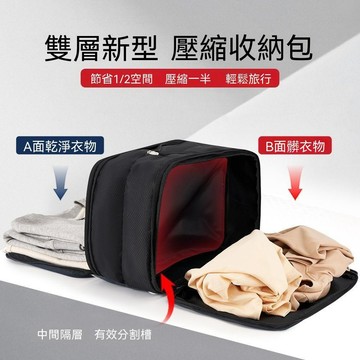 【免運喲】壓縮衣物收納袋旅行袋雙層大容量出差旅行羽絨服收納包分裝整理包