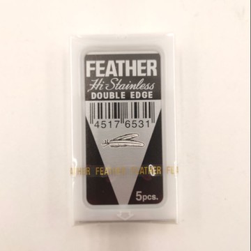 附發票✅ 日本製 FEATHER 雙面刀片 羽毛雙面刀片 刀片 剃刀 (5片入裝) 修眉刀片 刮鬍刀片 剃頭刀片
