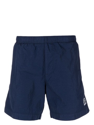C.P. Company - logo-patch elasticated-waist shorts - men - Polyamide/Polyamide - 50 - Blue