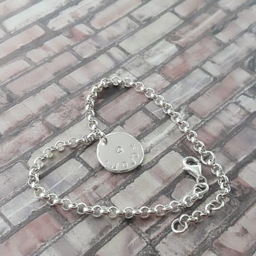 Z5款(可敲字)925純銀手鍊.客製英文字母數字.御匠敲飾