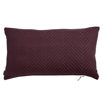 Fluffy 幾何人紋長型靠枕 / 茄子紫