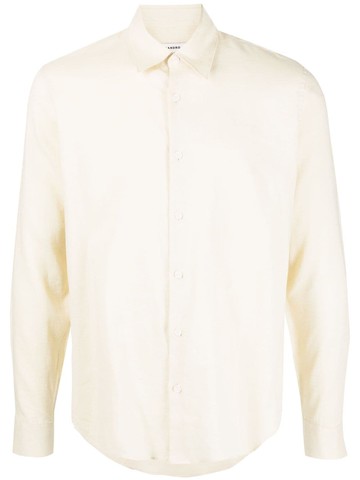 SANDRO - long-sleeve button-fastening shirt - men - Linen/Flax/Cotton/Lyocell - M - Neutrals
