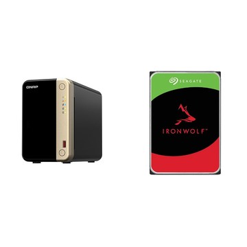 QNAP 〈鈔省價〉TS-264-8G NAS+Seagate 那嘶狼 10TB NAS硬碟(X2)