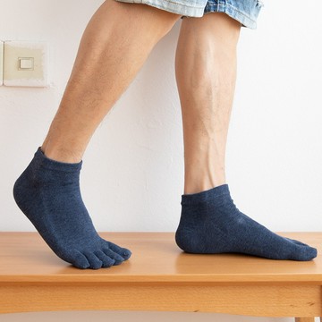 左右襪業 秋冬五指襪分趾男士短筒腳趾襪吸汗五趾透氣商務棉襪短襪5指頭現貨精品