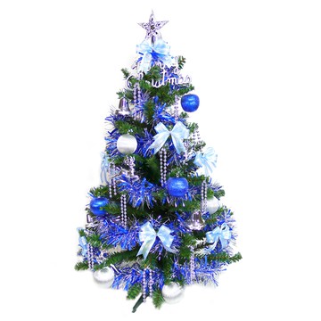 耶誕幸福聖誕樹飾品組 一般型 90cm 藍銀色系