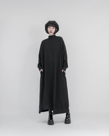 MUKK DESIGN 下襬拼接不規則羅紋長版T