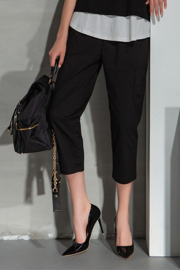 MW 鬆緊綁繩雙口袋窄管褲