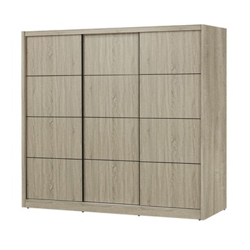 文創集 瑪亞博7.6尺推門衣櫃(內含穿衣鏡面)-226.6x60x200cm免組