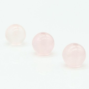 批發價 3 件組 薔薇石英 8mm 孔 1.5mm 圓珠┊手作素材【單顆 400 元】