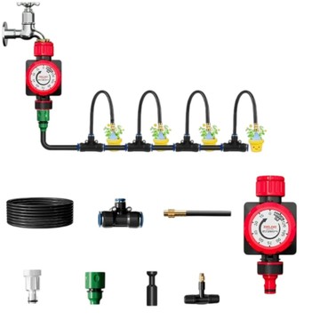 自動定時器 意馳 YICHI 自動澆水器 定時澆水器+5米5組 澆水器 噴淋澆水系統 定時澆花器 庭院自動灌溉系統