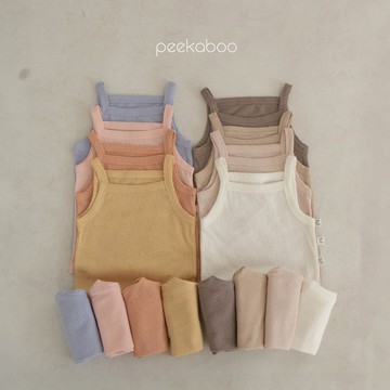 peekaboo 透氣網眼背心兒童套裝【現貨 隔日達】洞洞衣 兒童睡衣 女童套裝 男童套裝 兒童衣服 韓國童裝 居家服