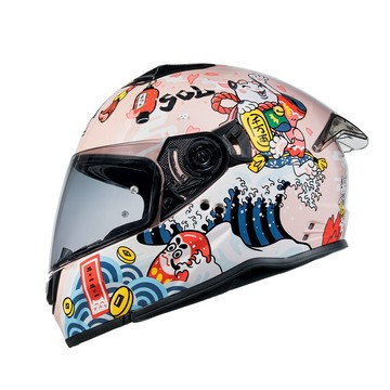 【SOL Helmets】SF-7全罩式安全帽 (招財貓_粉藍) ｜SOL安全帽官方商城｜排齒釦｜ 輕量化｜