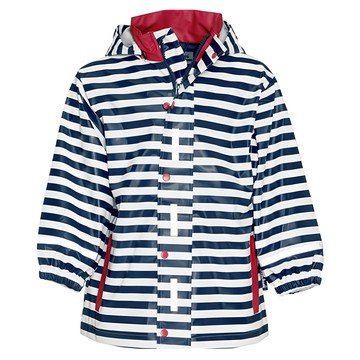 playshoes 超輕量可機洗連帽兒童雨衣外套-海軍風 時尚  128