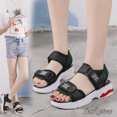 サンダル ベルクロ 履きやすい レディース マジックテープ 厚底サンダル カジュアル スポサン ビーチサンダル ビーサン 夏 通販 Lineポイント最大get Lineショッピング