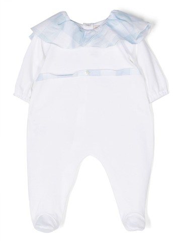 La Stupenderia - checked ruffle-trim pajamas - kids - Cotton - 3 mth - White